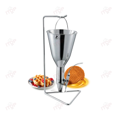 Stainless Steel Kitchen Pancake Batter Dispenser With Stand Pastr Confectionery Piston Funnel