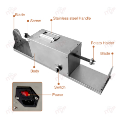 2 Groups Curly Fries Potato Twist Machine Screwdriver Potato Tower Spiral Potato Chip Twist Hot Dog Machine