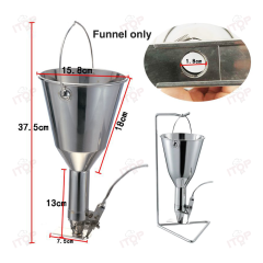Stainless Steel Kitchen Pancake Batter Dispenser With Stand Pastr Confectionery Piston Funnel