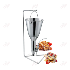 Stainless Steel Kitchen Pancake Batter Dispenser With Stand Pastr Confectionery Piston Funnel