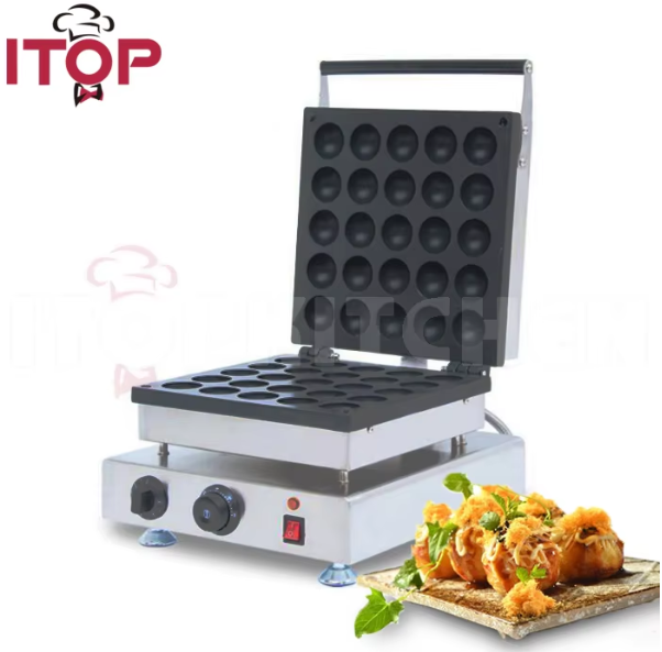 25 Holes Bomb Burning Waffle Machine Commercial Industrial Waffle Ball Grill Maker