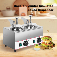 Upgrade Model Commercial Electric Sauce Warmer 2l+2l Nacho Cheese Warmer Dispenser Single Head Fruit Jam Warmer Pump Dispenser