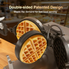 Ce Approved Commercial Rotating Waffle Baker Restaurant Double-Sided Waffle Machine
