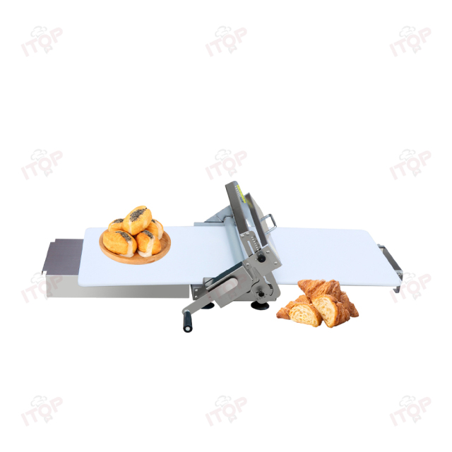 Stainless Steel Roller Manual Dough Sheeting Rolling Machine Croissant Pastry Bread Dough Sheeter