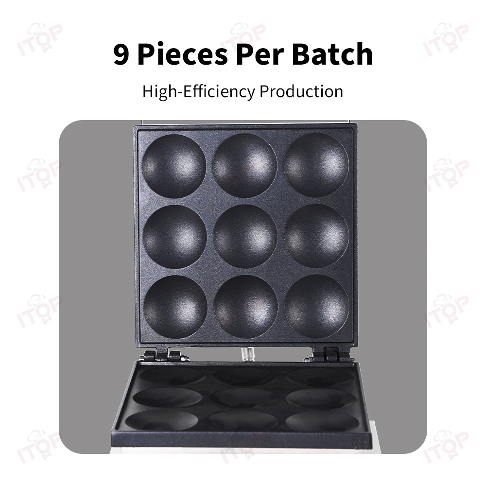 Digital Commercial Stainless Steel Dorayaki Pancake Maker Machine 9 Holes Poffertjes Grill Electric Pancake Waffle Baker