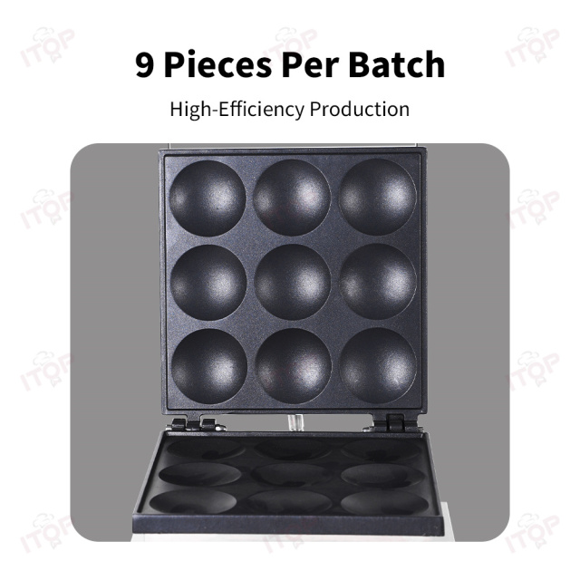 Digital Commercial Stainless Steel Dorayaki Pancake Maker Machine 9 Holes Poffertjes Grill Electric Pancake Waffle Baker