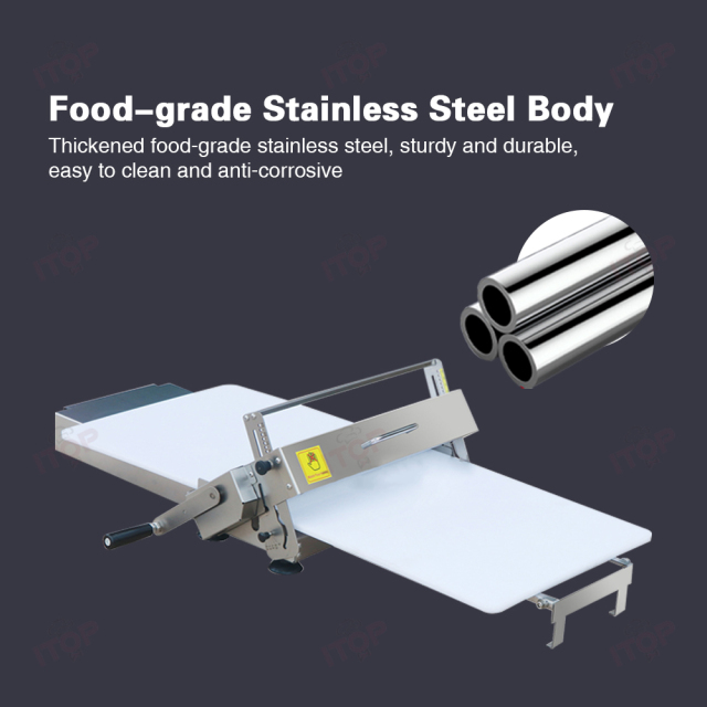 Stainless Steel Roller Manual Dough Sheeting Rolling Machine Croissant Pastry Bread Dough Sheeter
