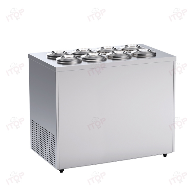 Continuous Pozzetti Gelato Ice Cream Display Freezer Showcase for Sale