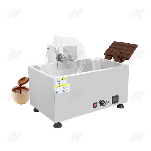 6l-14l Heavy Duty Stainless Steel Commercial Chocolate Melting and Mixing Machine Chocolate Tempering Pot With Rotation Roller