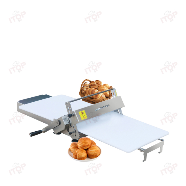 Stainless Steel Roller Manual Dough Sheeting Rolling Machine Croissant Pastry Bread Dough Sheeter