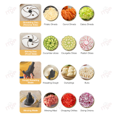 Multi-functional Electric Household Fruit Vegetable Chopper Slicer Cutter Shredder With Meat Grinder Dough Mixer Function