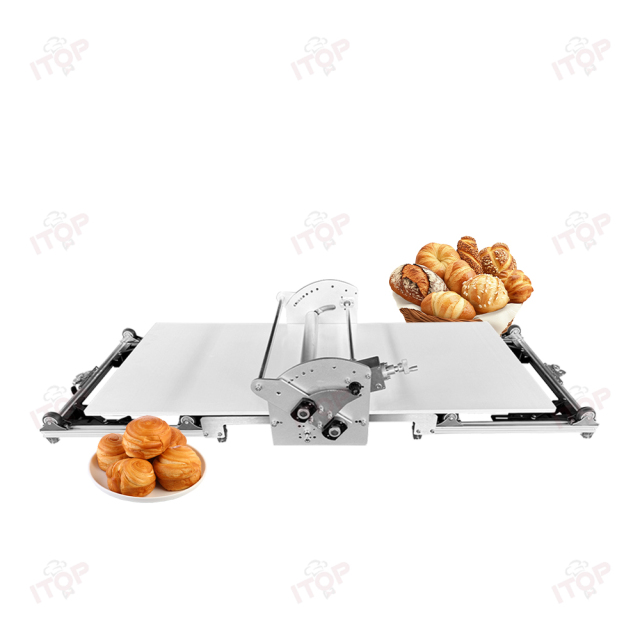 Portable Semi Auto Pastry Croissant Dough Sheeter Table Top Mini Dough Sheeter Machine