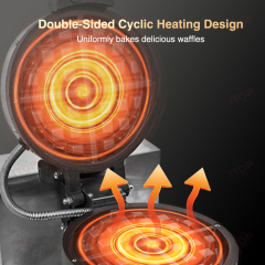Ce Approved Commercial Rotating Waffle Baker Restaurant Double-Sided Waffle Machine