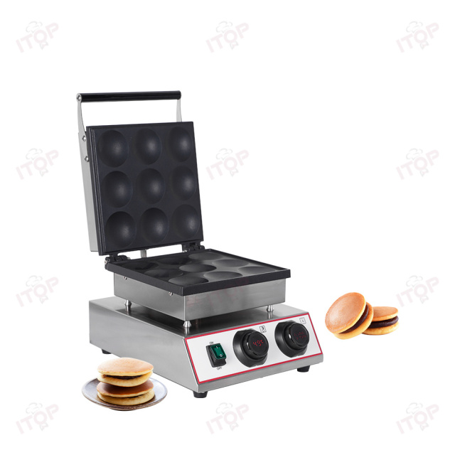 Digital Commercial Stainless Steel Dorayaki Pancake Maker Machine 9 Holes Poffertjes Grill Electric Pancake Waffle Baker