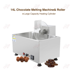 6l-14l Heavy Duty Stainless Steel Commercial Chocolate Melting and Mixing Machine Chocolate Tempering Pot With Rotation Roller