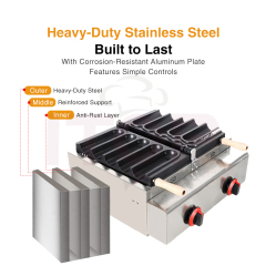 Commercial Gas Chicken 5 Five Wraps Toaster Barbecue Burrito Baker Machine Commercial Non-stick Chicken Burrito Heating Machine