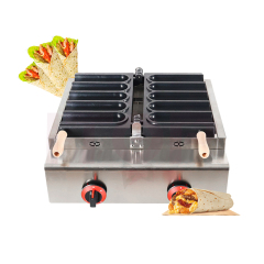 Commercial Gas Chicken 5 Five Wraps Toaster Barbecue Burrito Baker Machine Commercial Non-stick Chicken Burrito Heating Machine
