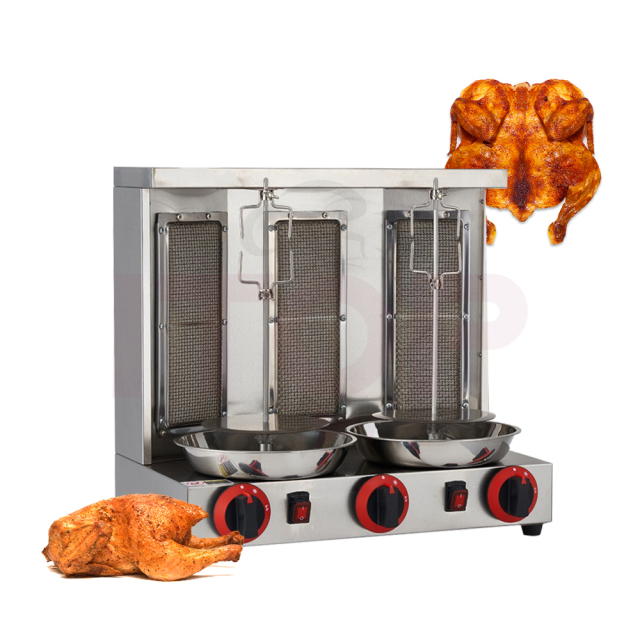 Commercial High Quality Stainless Steel Three-head Gas Bbq Grill for Middle East Hotel & Restaurant Supplies