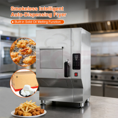 Automatic Commercial Smokeless Deep Fryer 8-Stage Electronic Purifier Activated Carbon Deodorization Ventless Equipment 380-420V