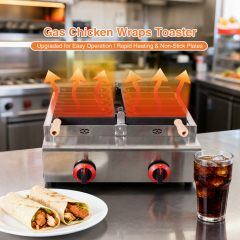 Commercial Gas Chicken 5 Five Wraps Toaster Barbecue Burrito Baker Machine Commercial Non-stick Chicken Burrito Heating Machine