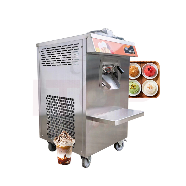 Commercial Automatic Gelato Sorbet Frozen Yogurt Hard Ice Cream Maker 6l Freezing Hopper 24l/h