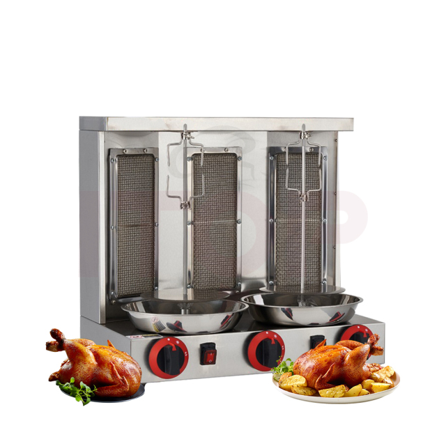 Commercial High Quality Stainless Steel Three-head Gas Bbq Grill for Middle East Hotel & Restaurant Supplies