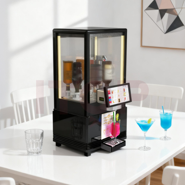 Multiple Languages Commercial Automatic Cocktail Dispenser Freezer Cocktail Making Machine With Built-in Wifi Payment System