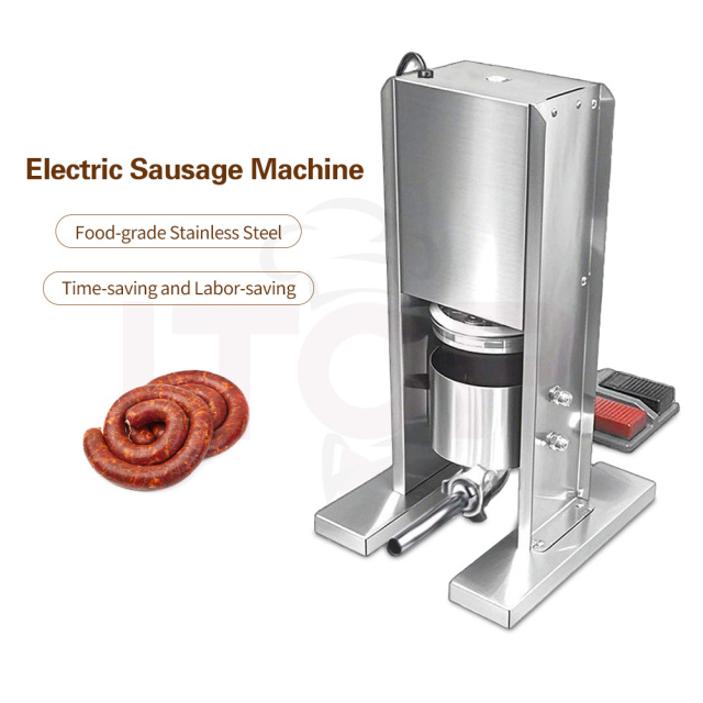 Commercial Electric Sausage Stuffer Foot Pedal Type Stainless Steel Salami Filler Maker Automatic 3l Sausage Filling Machine