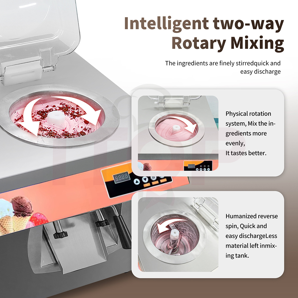 Commercial Automatic Gelato Sorbet Frozen Yogurt Hard Ice Cream Maker 6l Freezing Hopper 24l/h