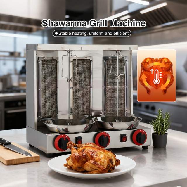 Commercial High Quality Stainless Steel Three-head Gas Bbq Grill for Middle East Hotel & Restaurant Supplies