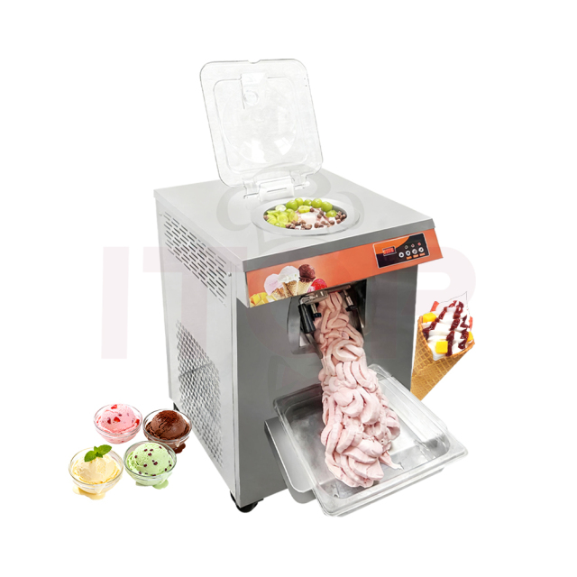 Commercial Automatic Gelato Sorbet Frozen Yogurt Hard Ice Cream Maker 6l Freezing Hopper 24l/h