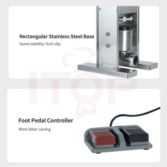 Commercial Electric Sausage Stuffer Foot Pedal Type Stainless Steel Salami Filler Maker Automatic 3l Sausage Filling Machine