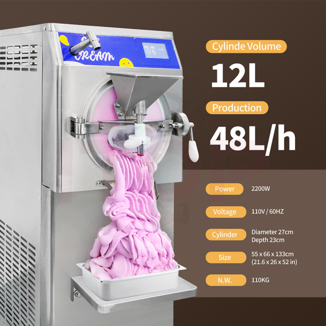48l/H 60L/H 100L/H Gelato Hard Ice Cream Sorbet Italian Ice Slush 5 In 1 Maker Gelato Italian Hard Ice Cream Machine