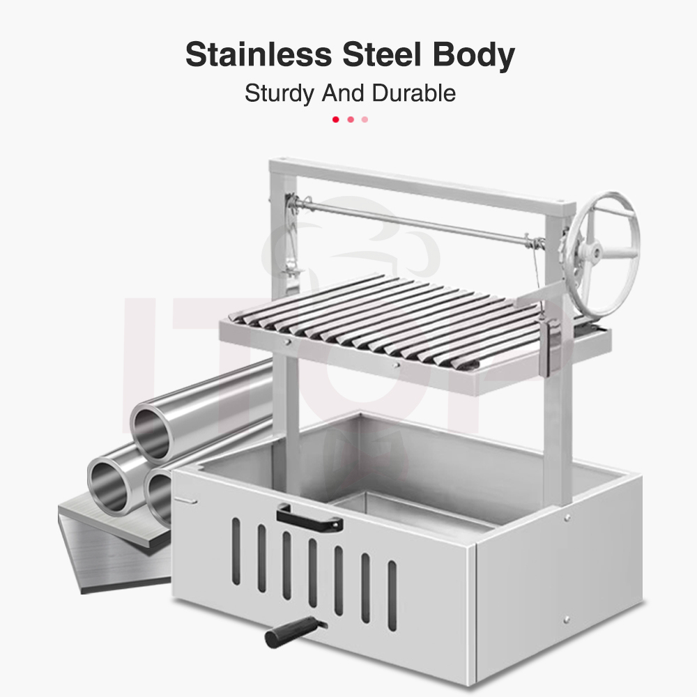 Stainless Steel Argentina Charcoal Bbq Grill Machine Multi Purpose Villa Courtyard Outdoor Party Barbecue Machine