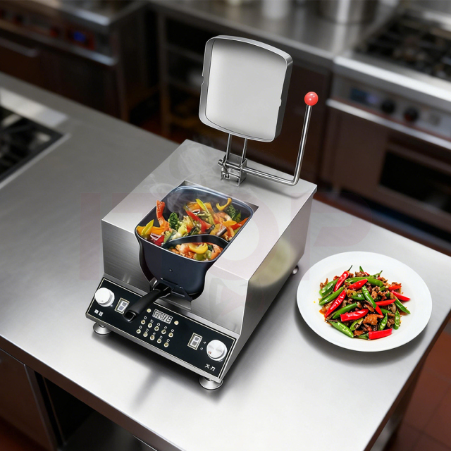 Automatic Commercial Kitchen Robotic Wok Machine For Fried Rice Noodles Pasta With Forward And Reverse Rotation