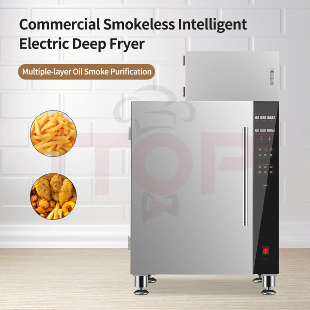 7.5l Commercial Intelligent Touchscreen Electric Deep Fryer With 6 Preset Programs 8-level Fume Purification