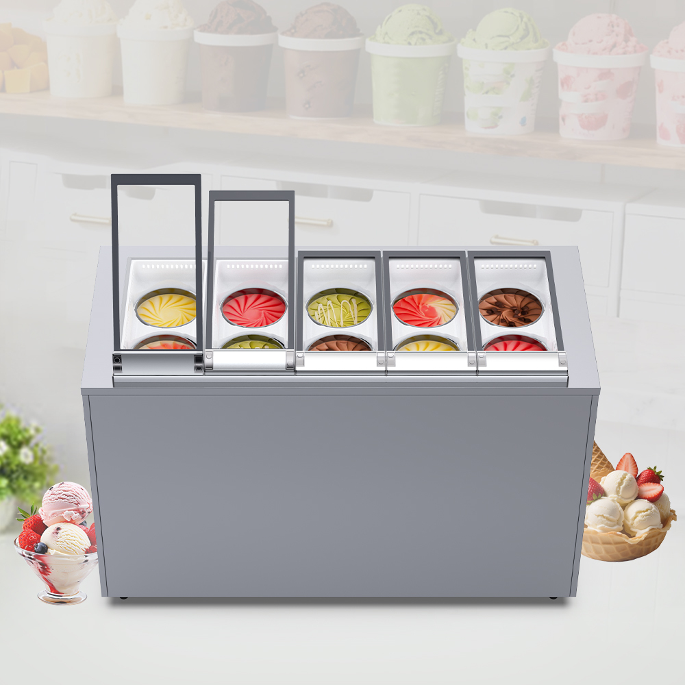 Commercial 4/6/8/10/12 Cylinders Hard Ice Cream Machine Frozen Gelato Making Machine With Imported Compressor