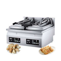 Intelligent Independent Control Double Pans Electrical Automatic Dumpling Gyoza Frying Machine Fried Dumpling Cooker