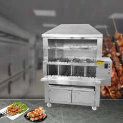 Hotel Restaurant Vertical Stainless Steel Commercial Automatic Meat Rotisserie Electric Bbq Barbecue Grill Machine