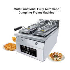 Dual Pans Adjustable Time And Temperature Fried Dumpling Machine Electrical Automatic Gyoza Frying Machine