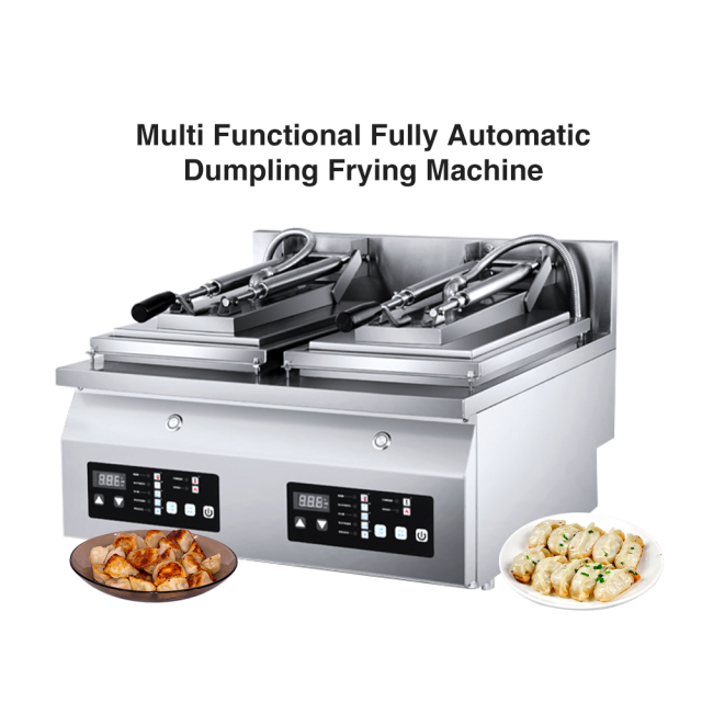 Intelligent Independent Control Double Pans Electrical Automatic Dumpling Gyoza Frying Machine Fried Dumpling Cooker