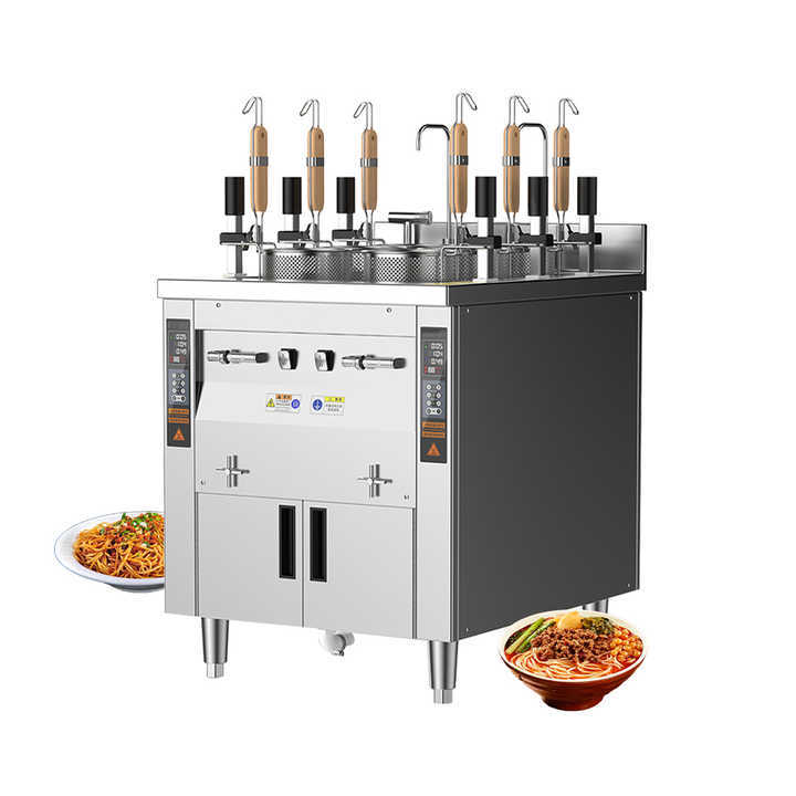 6 Holes Electric Instant Cooking Ramen Noodles Machine Stainless Steel Automatic Lift up Noodle Boiling Machine