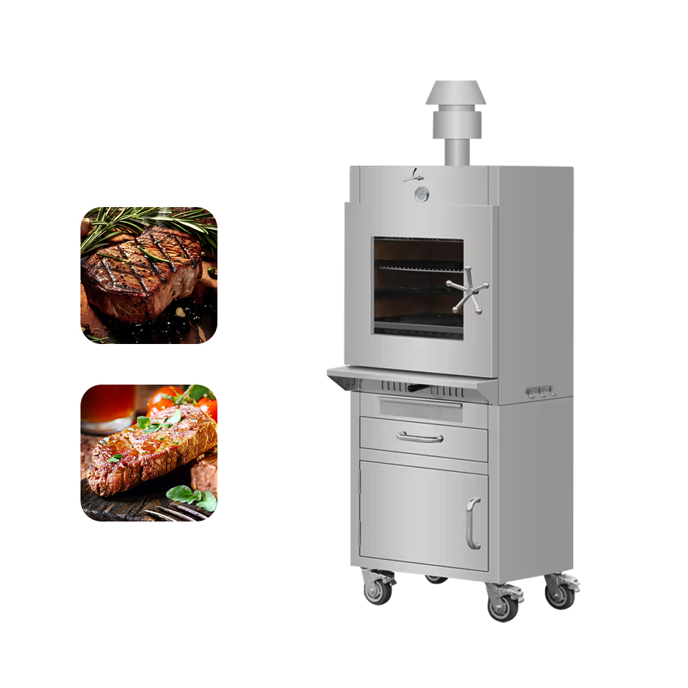 Commercial Santa Maria Argentina Grill High Temperature Up To 500 ℃ Outdoor Use Fruit Charcoal Bbq Oven With Cabinet