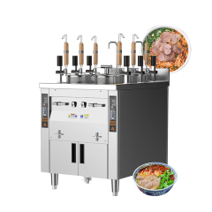 6 Holes Electric Instant Cooking Ramen Noodles Machine Stainless Steel Automatic Lift up Noodle Boiling Machine