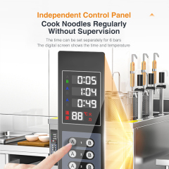 6 Holes Electric Instant Cooking Ramen Noodles Machine Stainless Steel Automatic Lift up Noodle Boiling Machine