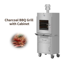 Commercial Santa Maria Argentina Grill High Temperature Up To 500 ℃ Outdoor Use Fruit Charcoal Bbq Oven With Cabinet