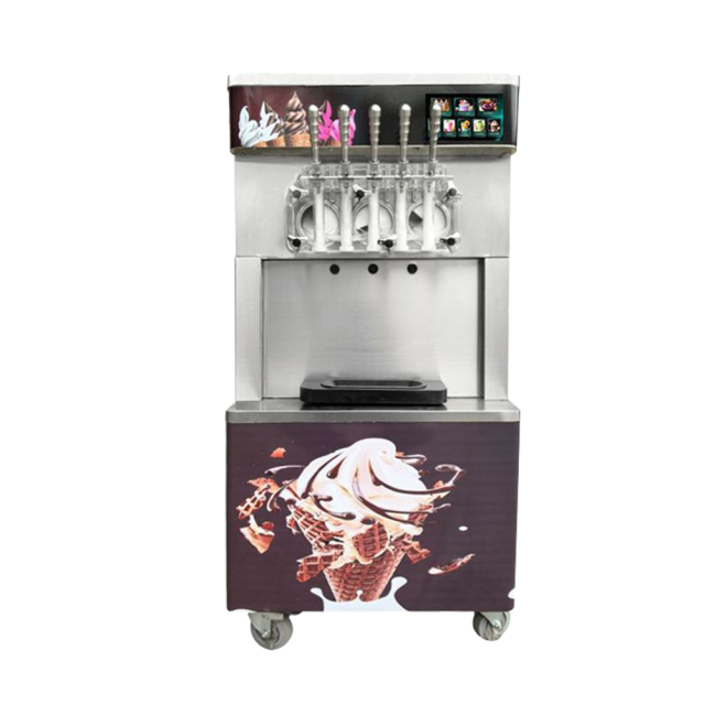 Standing Type 3+2 Flavors Commercial Soft Ice Cream Maker Stainless Steel Electric Frozen Yogurt Machine
