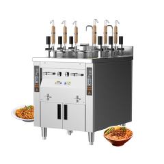 6 Holes Electric Instant Cooking Ramen Noodles Machine Stainless Steel Automatic Lift up Noodle Boiling Machine