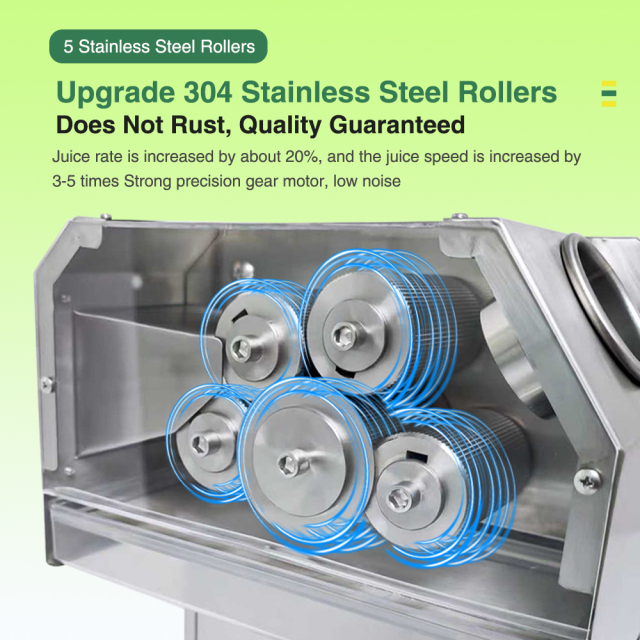 Commercial Stainless Steel Sugarcane Juicer Machine 5 Rollers Electric Sugar Cane Juice Extractor