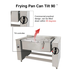 100L 145L Commercial Stainless Steel Tilting Bratt Pan Electric Tilting Flat Frying Cooking Pan